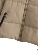 Women’s Winter Thick Short Puffer Jacket – Lightweight Warm Stand Collar Coat with Adjustable Drawstring Hem and Secure Zip Pockets - Image 3