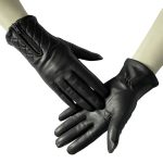 Women’s Genuine Leather Quilted Gloves | Winter Long Warm Gloves with Zipper Design | Touchscreen Driving Gloves - Image 5