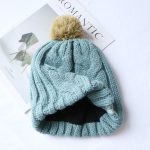 Cable Knit Beanie with Faux Fur Pom | Winter Warm Knitted Hat | Soft Stretchy Unisex Beanie - Image 4