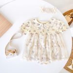 Sweet Floral Lace Baby Romper Dress | Soft & Breathable Infant One-Piece Outfit with Matching Headband - Image 7