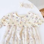 Sweet Floral Lace Baby Romper Dress | Soft & Breathable Infant One-Piece Outfit with Matching Headband - Image 6
