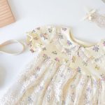 Sweet Floral Lace Baby Romper Dress | Soft & Breathable Infant One-Piece Outfit with Matching Headband - Image 5