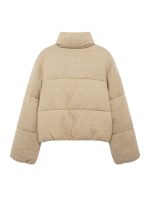 Women’s Winter Teddy Fleece Short Puffer Jacket – Warm Plush Stand Collar Coat with Oversized Fit - Image 5