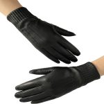 Women’s Leather Gloves with Knitted Cuff | Warm Winter Long Gloves | Soft Fleece-Lined Driving Gloves - Image 3