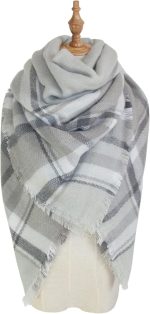Cozy Plaid Shawl Blanket | Wearable Poncho Wrap | Ultra-Soft, Lightweight & All-Season Comfort - Image 3