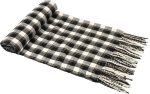 Black & White Plaid Tassel Scarf – Thick Warm Winter Shawl, Soft Breathable Large Wrap, Machine-Washable - Image 4