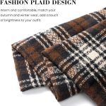 Vintage Brown & Navy Plaid Tassel Scarf – Thick Soft Winter Cashmere-Like Warm Long Scarf, Classic Tartan Style - Image 2