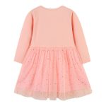 Pink Baby Tulle Dress with Gold Glitter · Cute Animal Embroidery | Long-Sleeve Princess Dress - Image 4