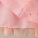 Pink Baby Tulle Dress with Gold Glitter · Cute Animal Embroidery | Long-Sleeve Princess Dress - Image 3