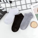 Solid Color Cotton Ankle Socks Set | Soft Breathable Low-Cut Socks | Everyday Comfort Non-Slip Casual Socks - Image 3