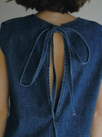 Minimalist Sleeveless Denim Maxi Dress – Straight Fit Long Dress - Image 3