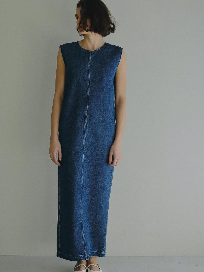 O1CN014QE6Tv1Q7zLsz74LC_!!1078531930-0-cib Minimalist Sleeveless Denim Maxi Dress – Straight Fit Long Dress - Image 1