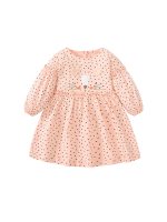 Pink Baby Girl Mouse Embroidered Dress · Long-Sleeve Soft Cotton Outfit