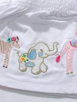 Summer Baby Girl 2-Piece Set | Animal Embroidered Ruffle Strap Top + Pink Bubble Shorts - Image 2