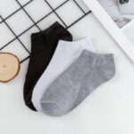 Solid Color Cotton Ankle Socks Set | Soft Breathable Low-Cut Socks | Everyday Comfort Non-Slip Casual Socks - Image 2