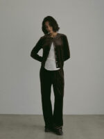 Women’s Velvet Wide-Leg Pants – High-Waist Loose Lounge & Casual Trousers