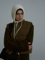 Knitted Integrated Hooded Cape – Women’s Adjustable Wool Blend Winter Hood Scarf - Image 2