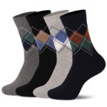 Men’s Argyle Crew Socks | Classic Business Casual Socks– 4-Pack