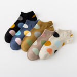 Women’s Colorful Polka Dot Ankle Socks Set | Soft Breathable Cotton Low-Cut Socks | Cute Casual Daily Boat Socks - Image 2