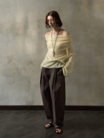 Women’s Off-Shoulder Lightweight Knit Sweater – Soft Wool Blend Pullover - Image 3