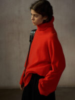 Women’s Loose High-Neck Wool Knit Sweater – Minimalist Autumn Winter Pullover - Image 6