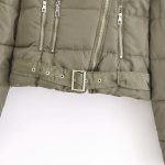 Women’s Winter Hooded Puffer Jacket – Asymmetric Zipper Short Coat with Adjustable Belt, Warm Thick Cotton Outerwear - Image 3