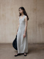 Sleeveless Knit Hooded Maxi Dress – Minimalist Slim-Fit Women’s Dress - Image 6