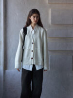 Loose-Fit Knit Cardigan – Women’s Minimalist V-Neck Wool Blend Sweater