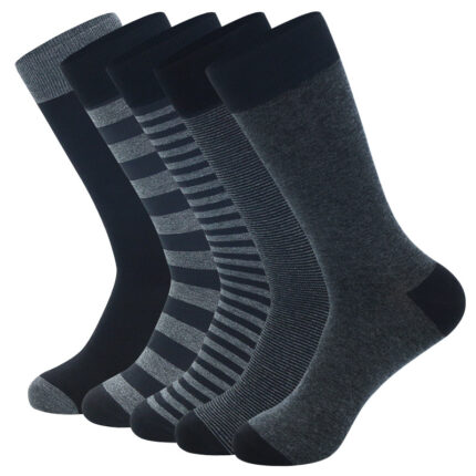 Men’s Crew Socks 5-Pack | Soft Breathable Business Casual Socks (S | M | L | XL)