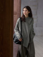 Women’s Loose High-Neck Knit Sweater – Elegant Casual Pullover for Autumn/Winter - Image 2