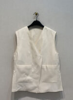 Minimalist Cotton V-Neck Vest – Women’s Loose-Fit Layered Waistcoat - Image 7