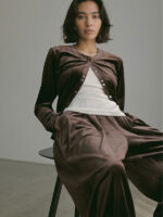 Women’s Velvet Wide-Leg Pants – High-Waist Loose Lounge & Casual Trousers - Image 4