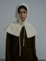 Knitted Integrated Hooded Cape – Women’s Adjustable Wool Blend Winter Hood Scarf