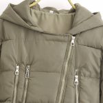 Women’s Winter Hooded Puffer Jacket – Asymmetric Zipper Short Coat with Adjustable Belt, Warm Thick Cotton Outerwear - Image 2
