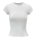 Women’s Basic Solid Color Slim Fit T-Shirt | Soft Stretch Cotton Short Sleeve Round Neck Top - Image 9