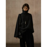 Women’s Loose High-Neck Wool Knit Sweater – Minimalist Autumn Winter Pullover - Image 5