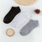 Solid Color Cotton Ankle Socks Set | Soft Breathable Low-Cut Socks | Everyday Comfort Non-Slip Casual Socks