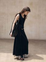 Sleeveless Knit Hooded Maxi Dress – Minimalist Slim-Fit Women’s Dress - Image 5