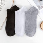 Solid Color Cotton Ankle Socks Set | Soft Breathable Low-Cut Socks | Everyday Comfort Non-Slip Casual Socks - Image 4