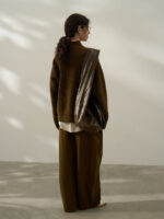 Loose Fit V-Neck Knit Cardigan – Women’s Casual Minimalist Wool Blend Sweater - Image 3