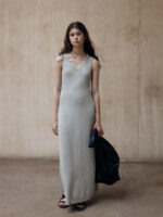 Sleeveless Knit Hooded Maxi Dress – Minimalist Slim-Fit Women’s Dress