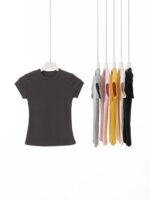 Women’s Basic Solid Color Slim Fit T-Shirt | Soft Stretch Cotton Short Sleeve Round Neck Top - Image 2