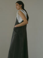 Minimalist Vintage Wide-Shoulder Pinafore Dress – Women’s Loose-Fit Long Overall Dress - Image 2