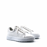 Men’s White Lace-Up Casual Sneakers | Minimalist White Shoes / Lightweight Everyday Comfort Shoes