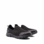 Men’s Black Lightweight Slip-On Sneakers | Breathable Comfort Walking Shoes / Anti-Slip Everyday Shoes