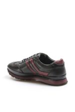 Men’s Black Retro Casual Sneakers | Burgundy Stripe Accent Running-Style Shoes / Comfortable Daily Wear - Image 3
