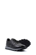 Men’s All-Black Lace-Up Casual Sneakers | Lightweight Anti-Slip Urban Running Shoes - Image 2