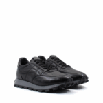 Men’s All-Black Lace-Up Casual Sneakers | Lightweight Anti-Slip Urban Running Shoes