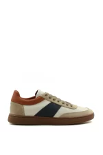 Men’s Retro Genuine Leather Casual Sneakers | Color-Block Design | Low-Top Lace-Up Comfort Shoes - Image 6