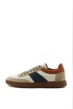 Men’s Retro Genuine Leather Casual Sneakers | Color-Block Design | Low-Top Lace-Up Comfort Shoes - Image 5